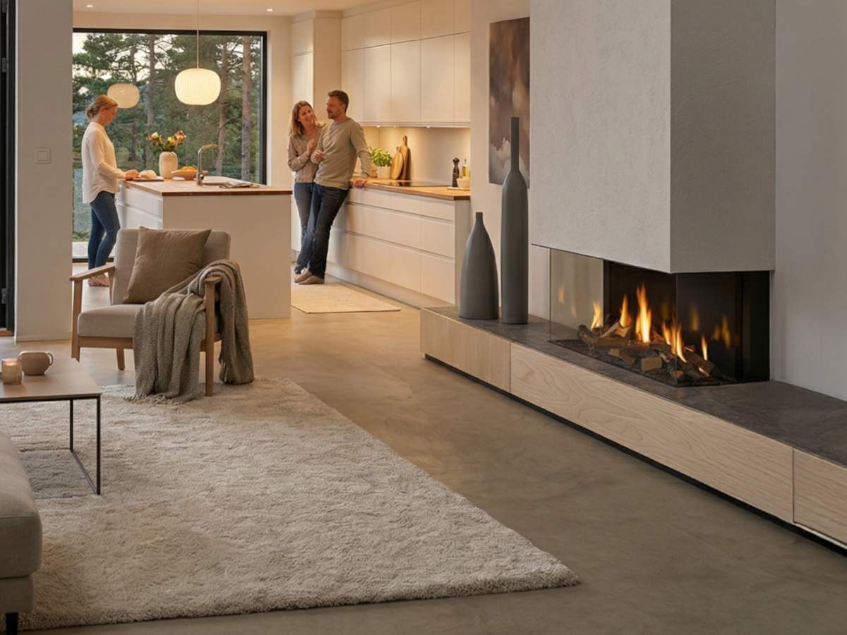 Gasspeis med levende flammer